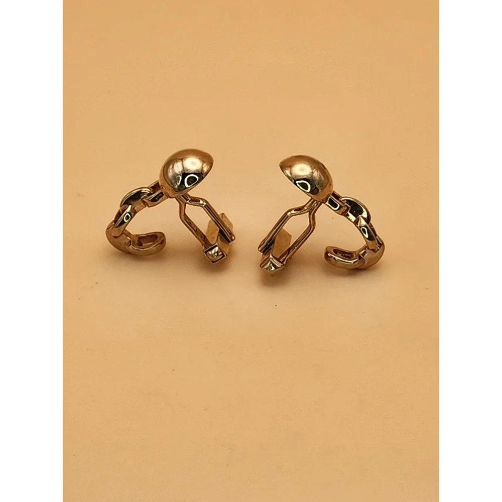 Vtg SWANK USA Cufflinks Ball & Chain Rich Gold Tone Squared Toggle FREE $HIPPING